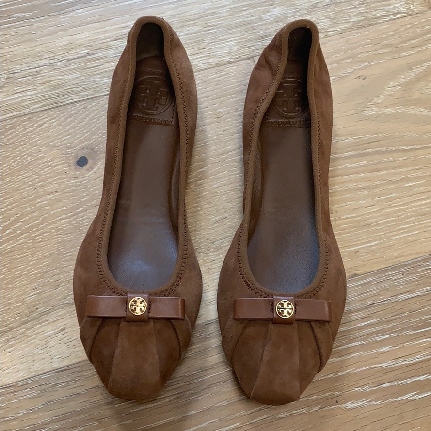 Tory Burch Camel Suede Flats